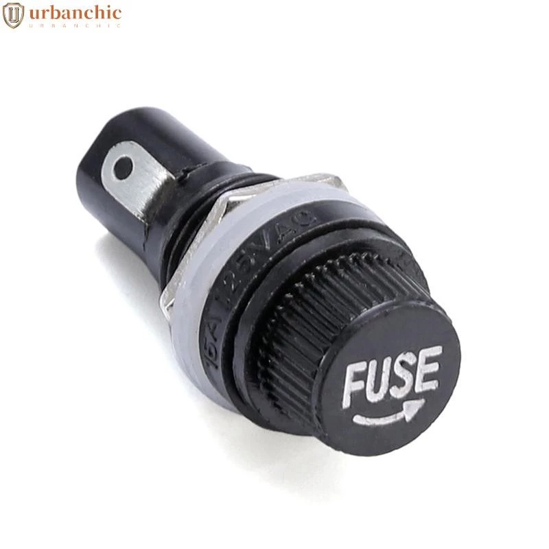 ฐานฟิวส์หลอดแก้ว Fuse Holder กระบอกฟิวส์ดำ 5X20mm. 10A 250VAC/15A 125VAC สินค้าในไทย