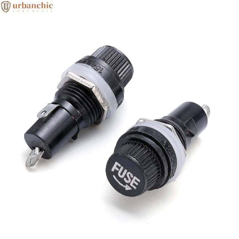 ฐานฟิวส์หลอดแก้ว Fuse Holder กระบอกฟิวส์ดำ 5X20mm. 10A 250VAC/15A 125VAC สินค้าในไทย