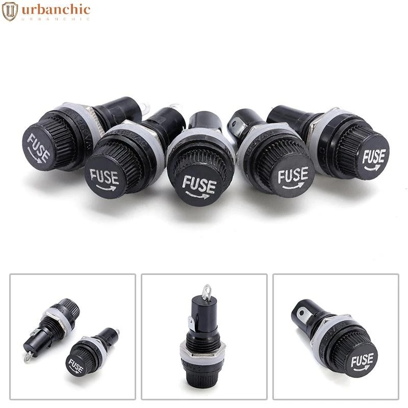 ฐานฟิวส์หลอดแก้ว Fuse Holder กระบอกฟิวส์ดำ 5X20mm. 10A 250VAC/15A 125VAC สินค้าในไทย